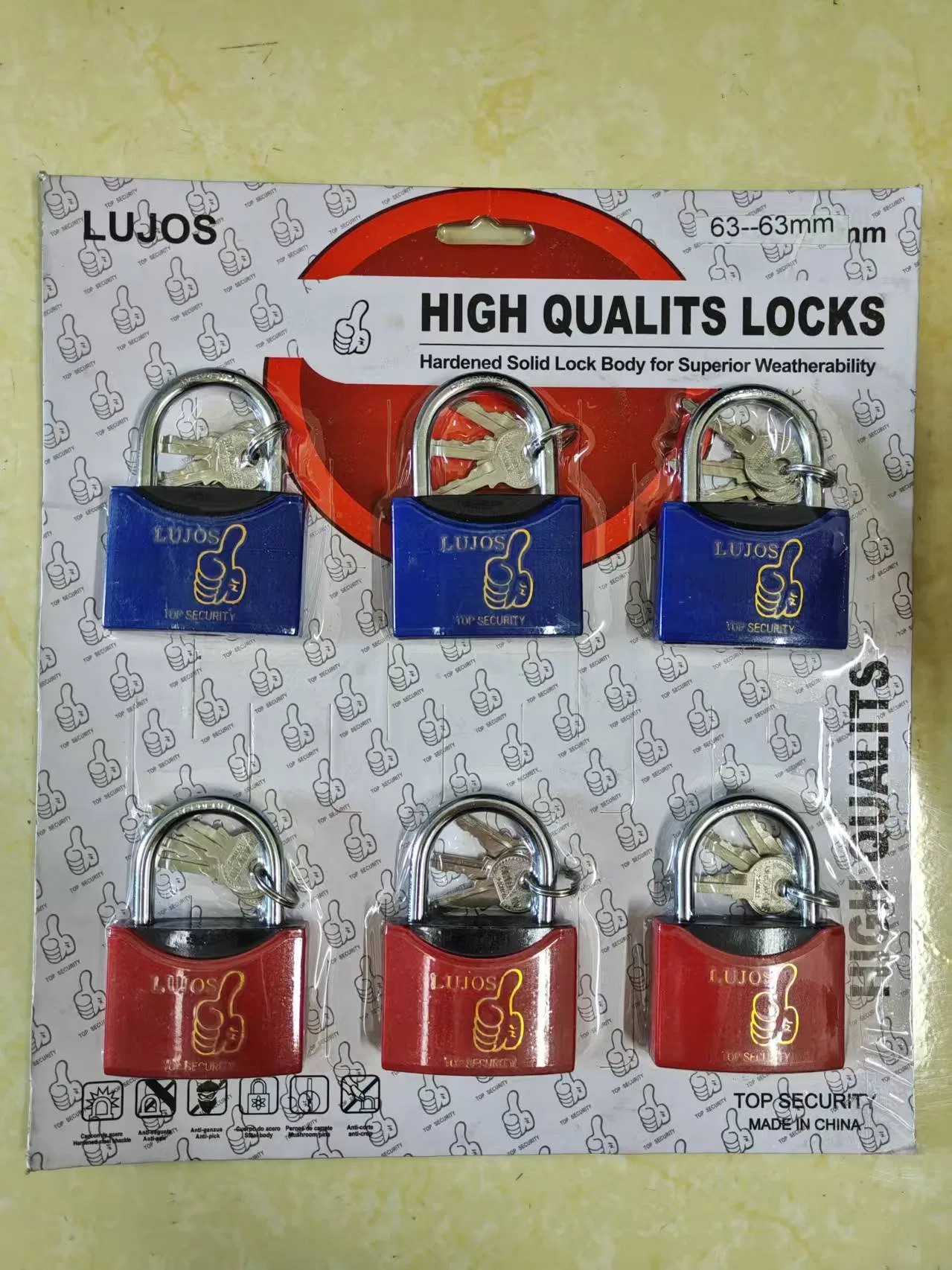 High Quality Plastic Cover Iron Padlock