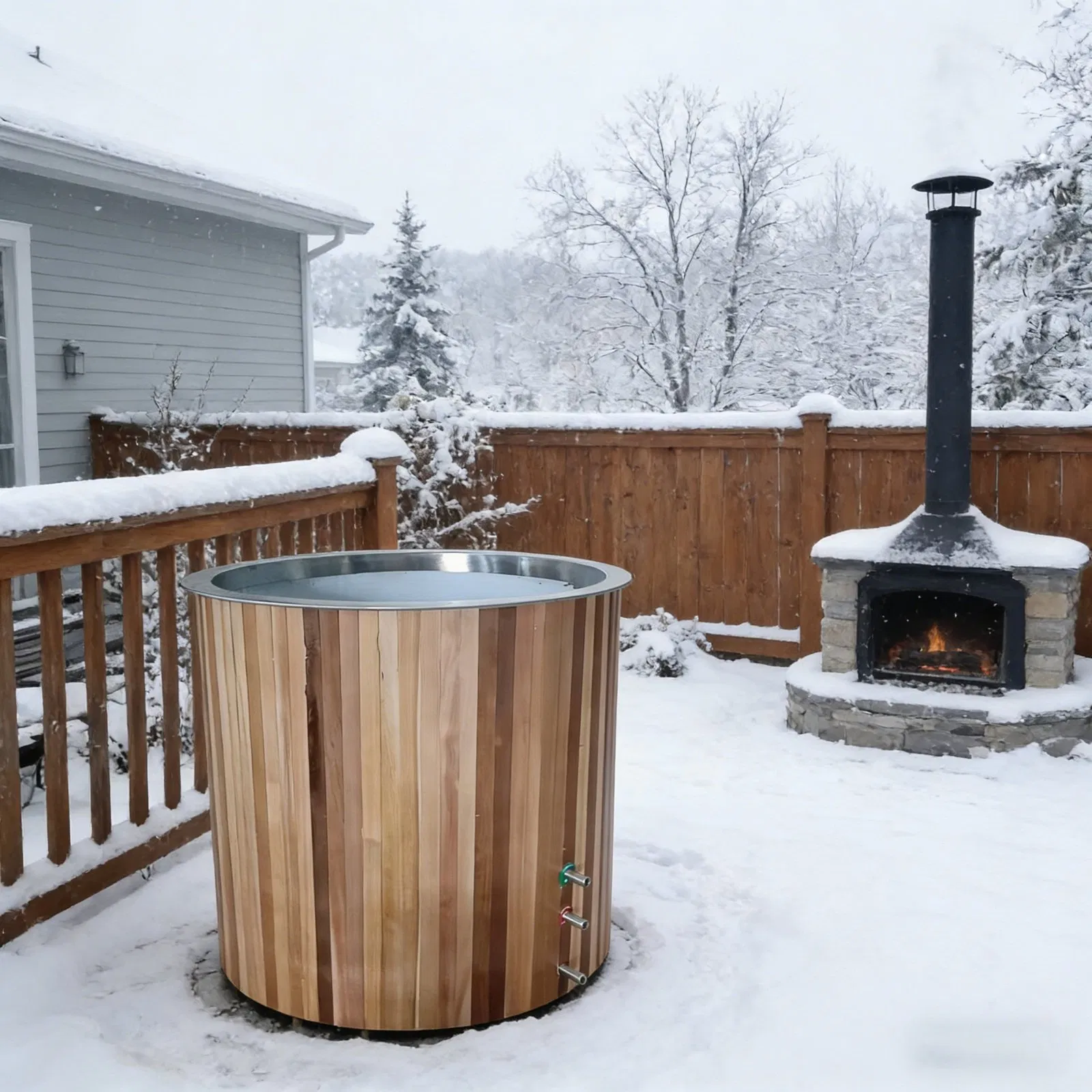 Smart Modern Design Outdoor SPA Tub Ice Bath Barrel with Cold Plunge Filter Manufacturer's Shower Modern Style