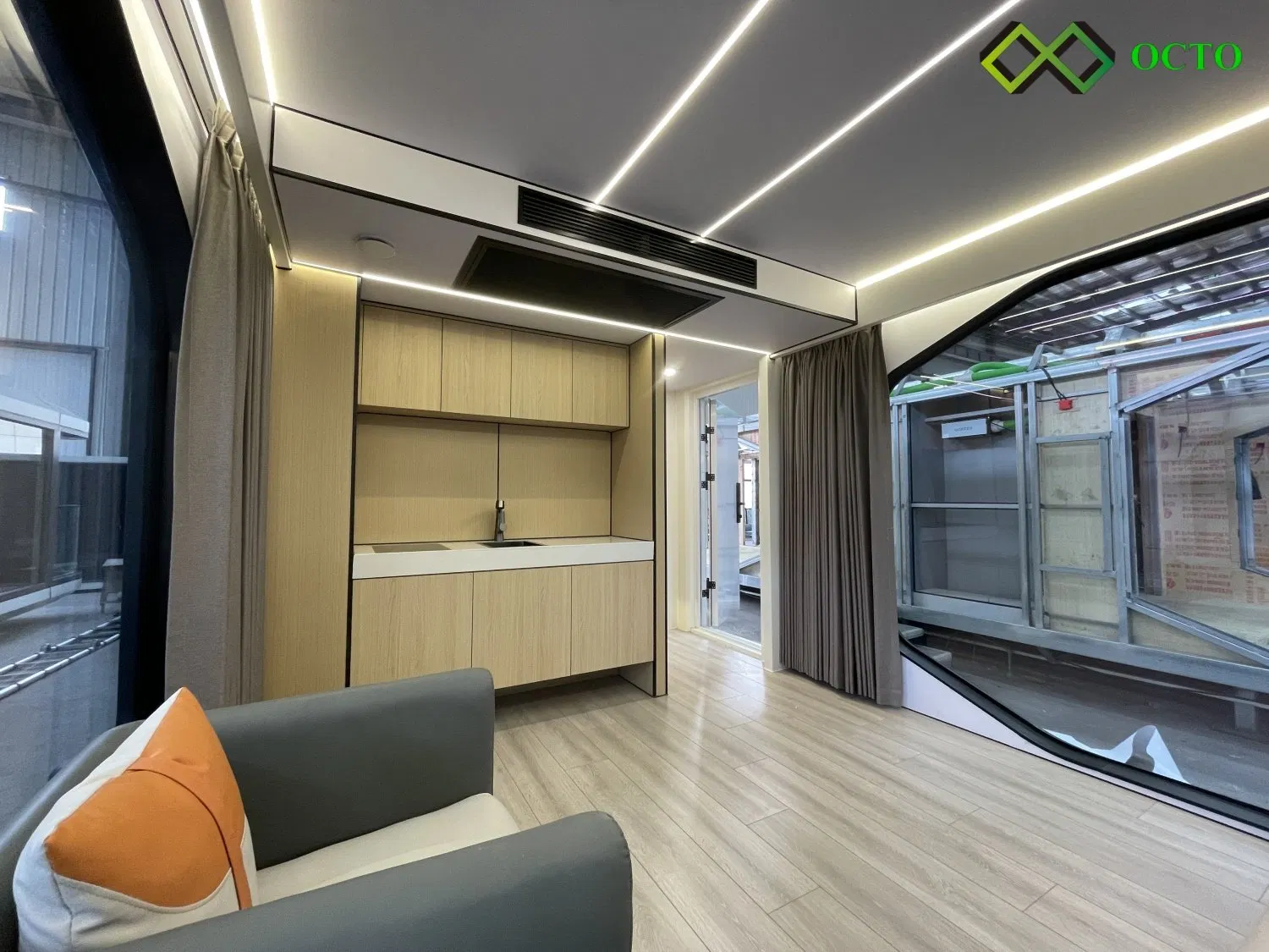 Luxury 38sqm Grassland Earthquake Resist Isolator Sleeping Capsule Prefab Modern Cabin Tiny House