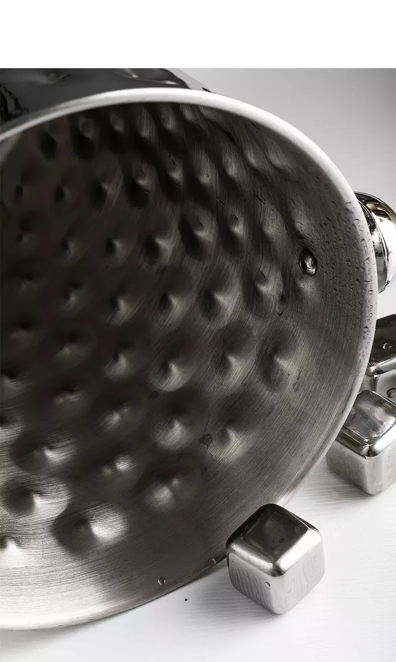 201 Stainless Steel Bar Utensil with Handle 6L Silver Champaign Ice Bucket