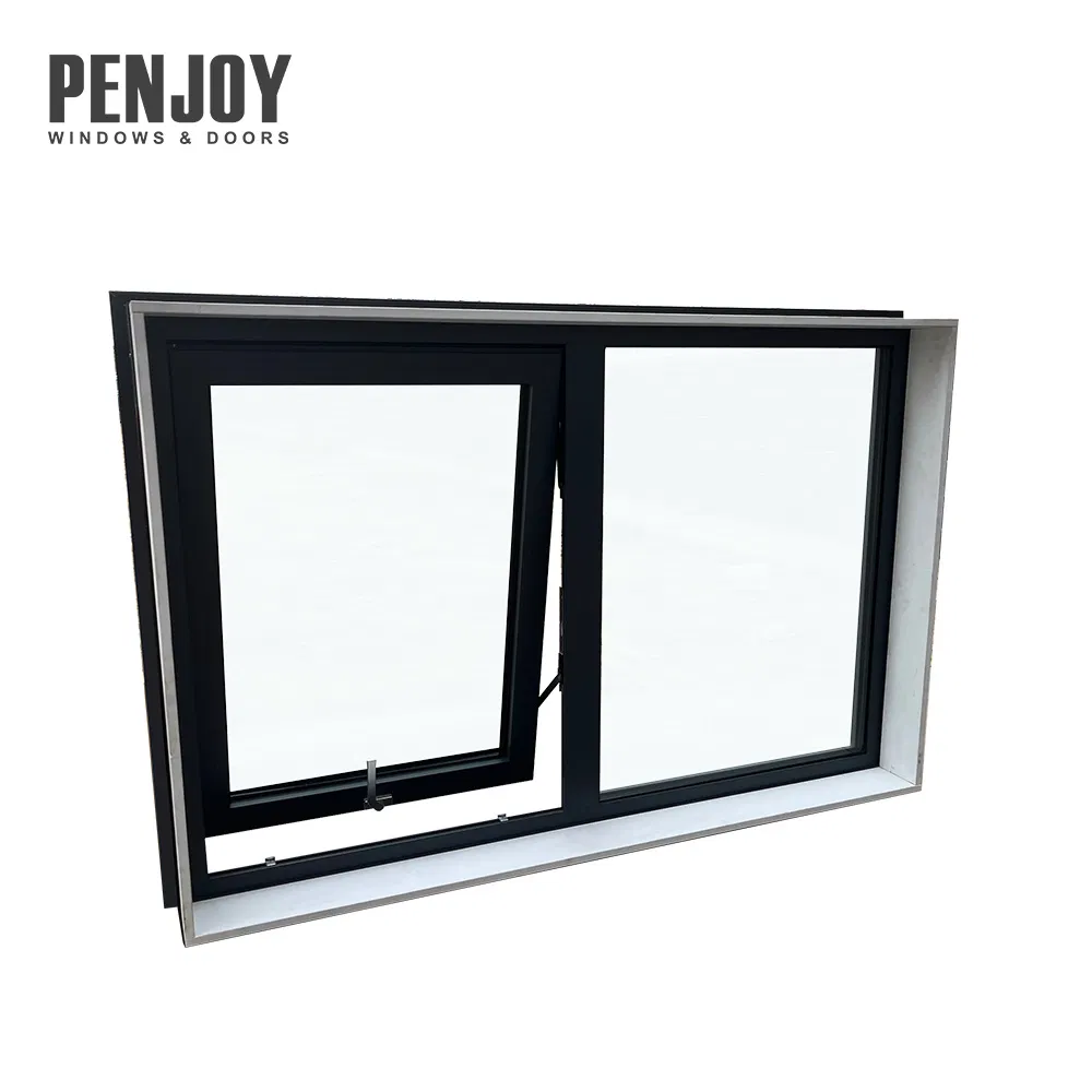 Penjoy Timber Reveal New Zealand System Aluminum Thermal Break Tempered Glaze Outward Opening Window