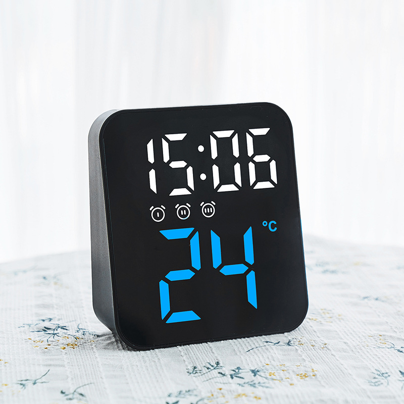 Minimalist LED Temperature Clock with Triple Alarm Features