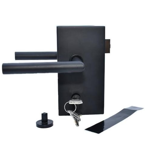 Office Furniture Handle Door Lock Body Aluminium Black Swing Mortise Door Lock Office Security Magnetic Glass Door Lock Hardware Door Knob Lock