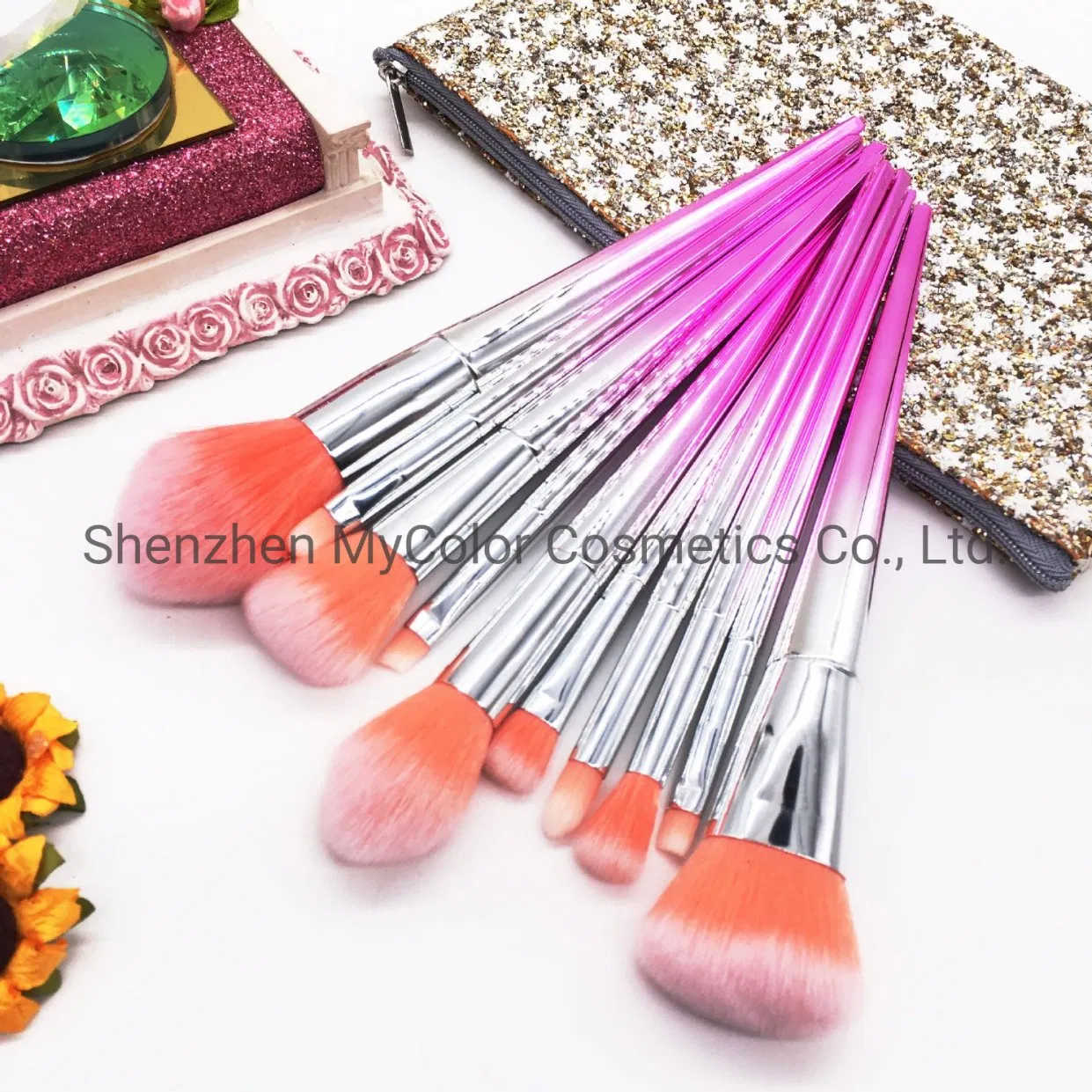 China OEM & ODM Makeup Brushes Factory 10PCS Powder Eyeshadow Kabuki Brush Tool