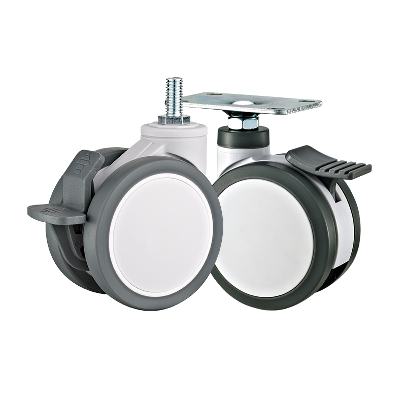 2"2.5"3"4"5" Hospital Medical Bed Casters PU TPR Twin Wheels Medical Caster