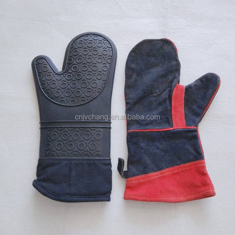 Premium Heat Resistant BBQ Gloves - Durable Cowhide Leather Mitts