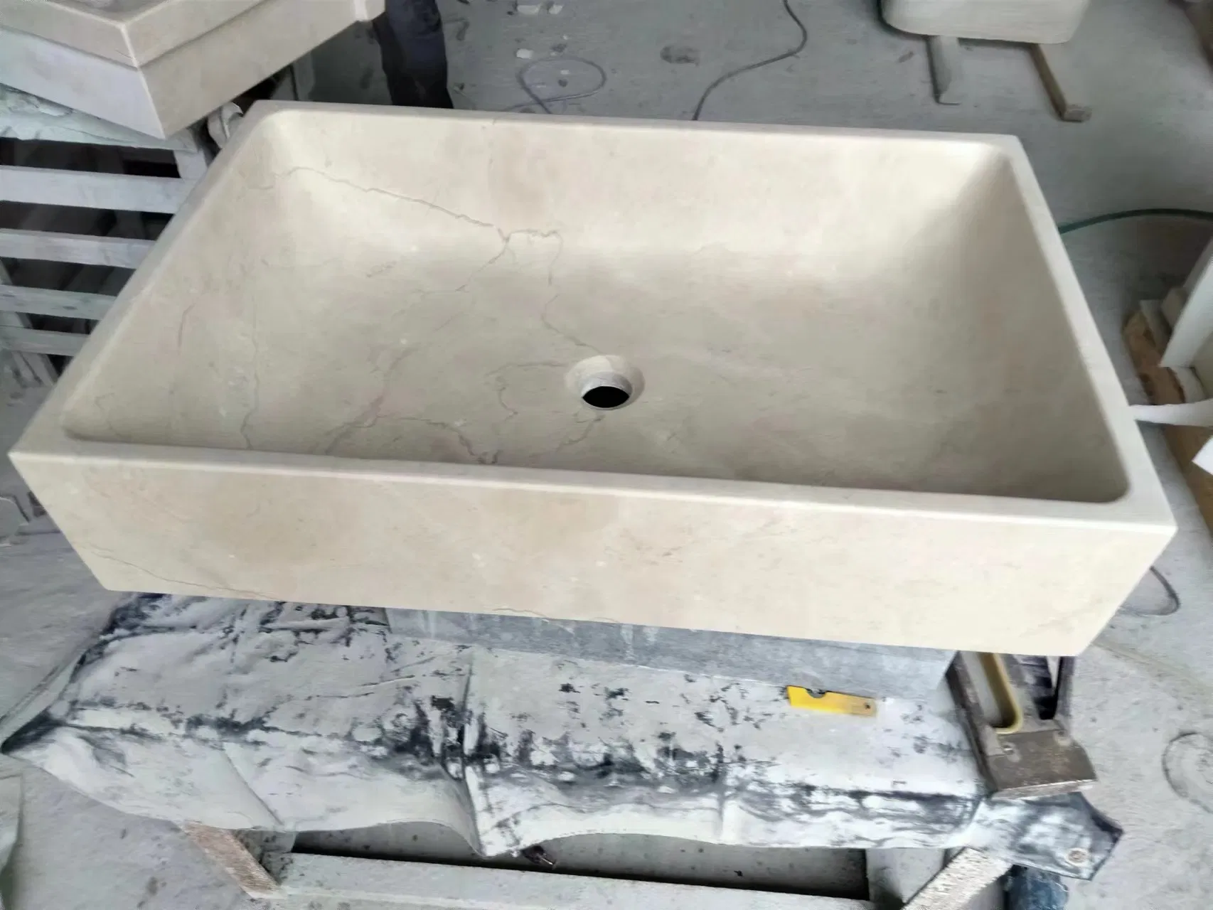 Polished Round Granito Marble Stone Wash Basin for Bathroom Kitchen