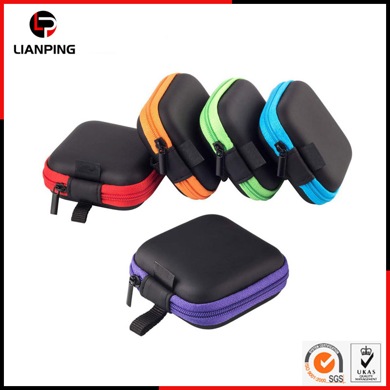 Custom Portable Travel Carrying Hard EVA Earphone Case with Carabiner
