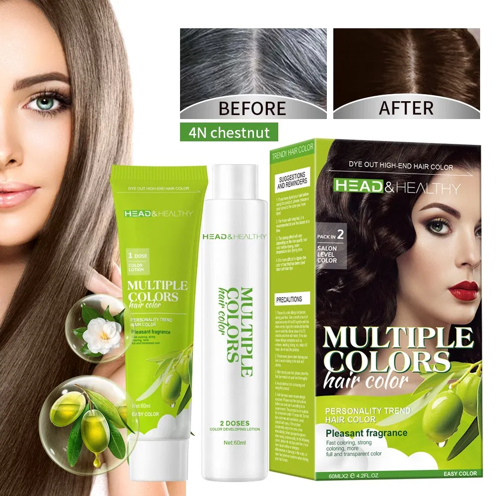 Shihuanuo PRO Permanent Hair Color Cream Natural Shade Chart Peroxide Dye