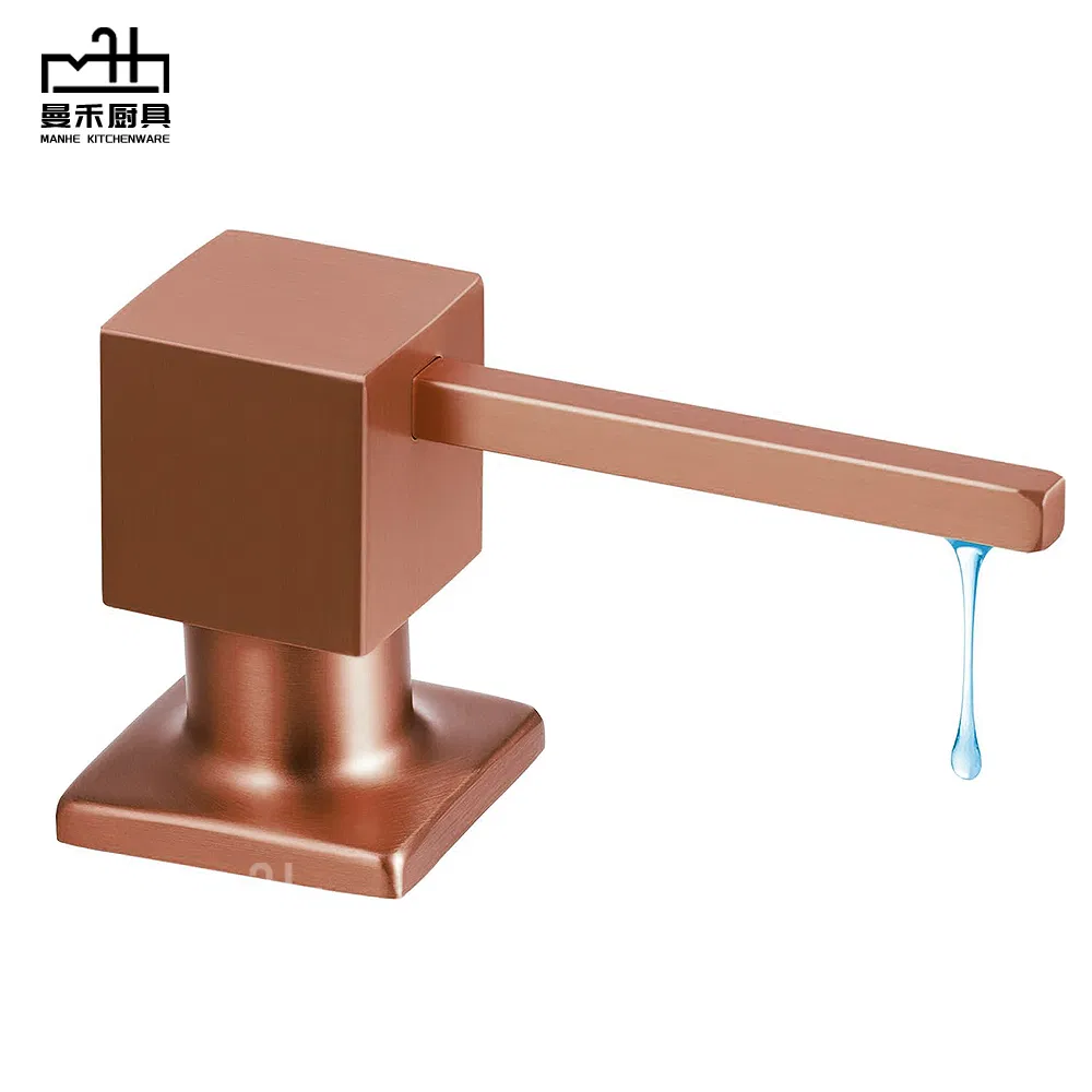 Дозатор для мыла встраиваемый, розовое золото, с трубкой