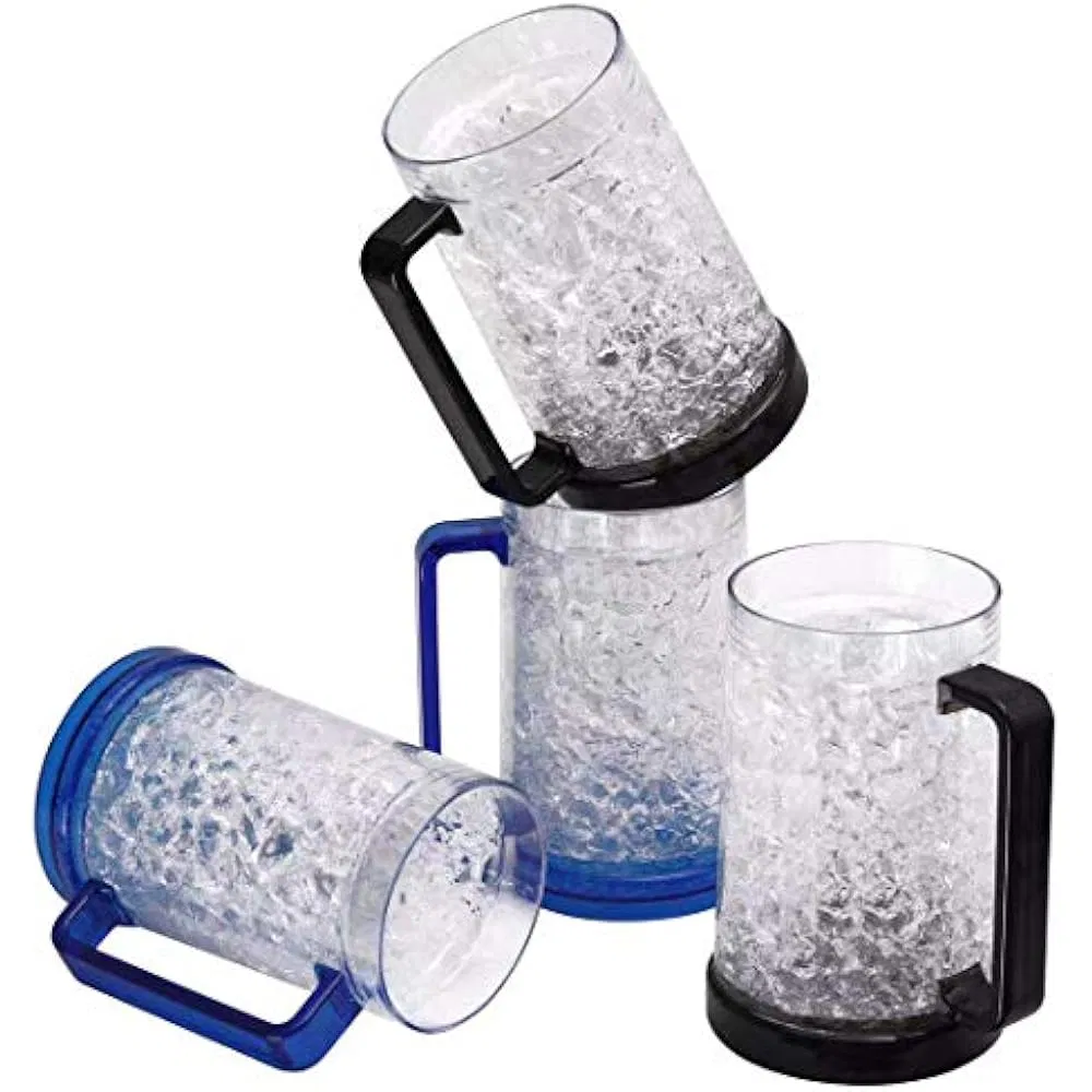 Double Wall Acrylic Plastic Tumbler Gel Frosty Freezer Cups Ice Cold Water Clear Cups