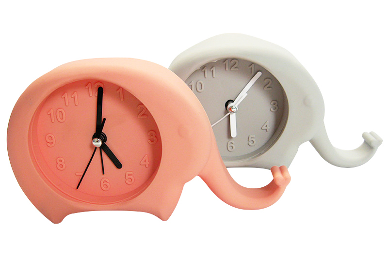 Kids Rabbit Shape Colorful Logo Printed Silicone Table Alarm Clocks