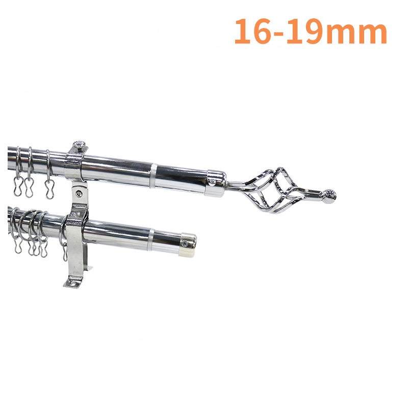 16mm-19mm Double Adjustable Curtain Rod New Design Extendable Metal Curtain Rod Wholesale