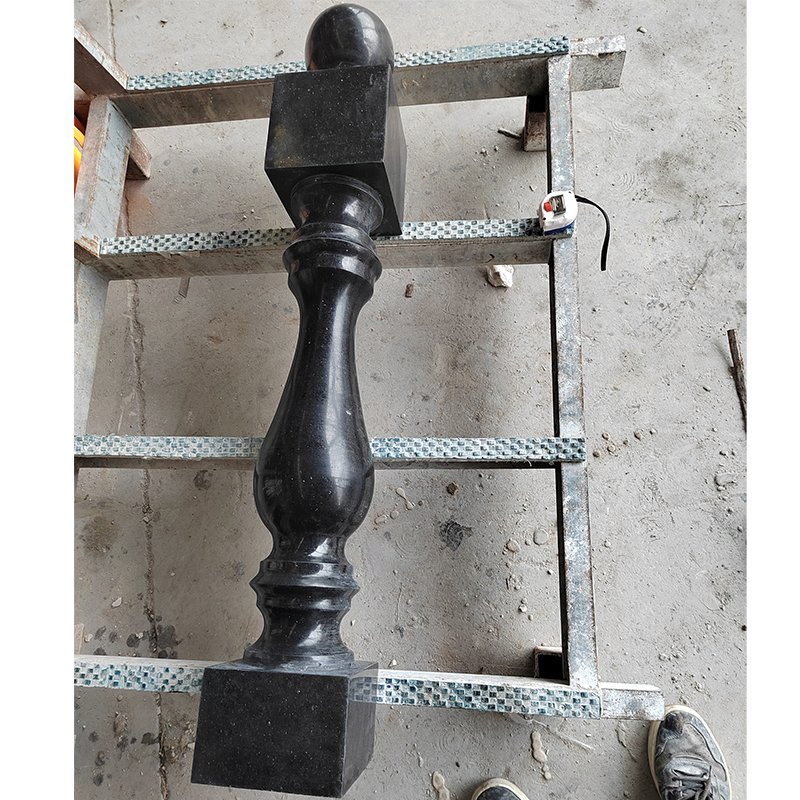 Black Galaxy Granite Natural Stone Column Balustrade & Railing for Terraces Handrail