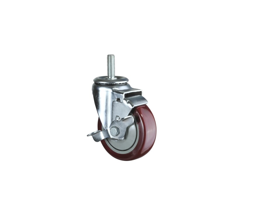 75mm Screw Thread Stem Caster Swivel Nylon Wheel with Bolt
