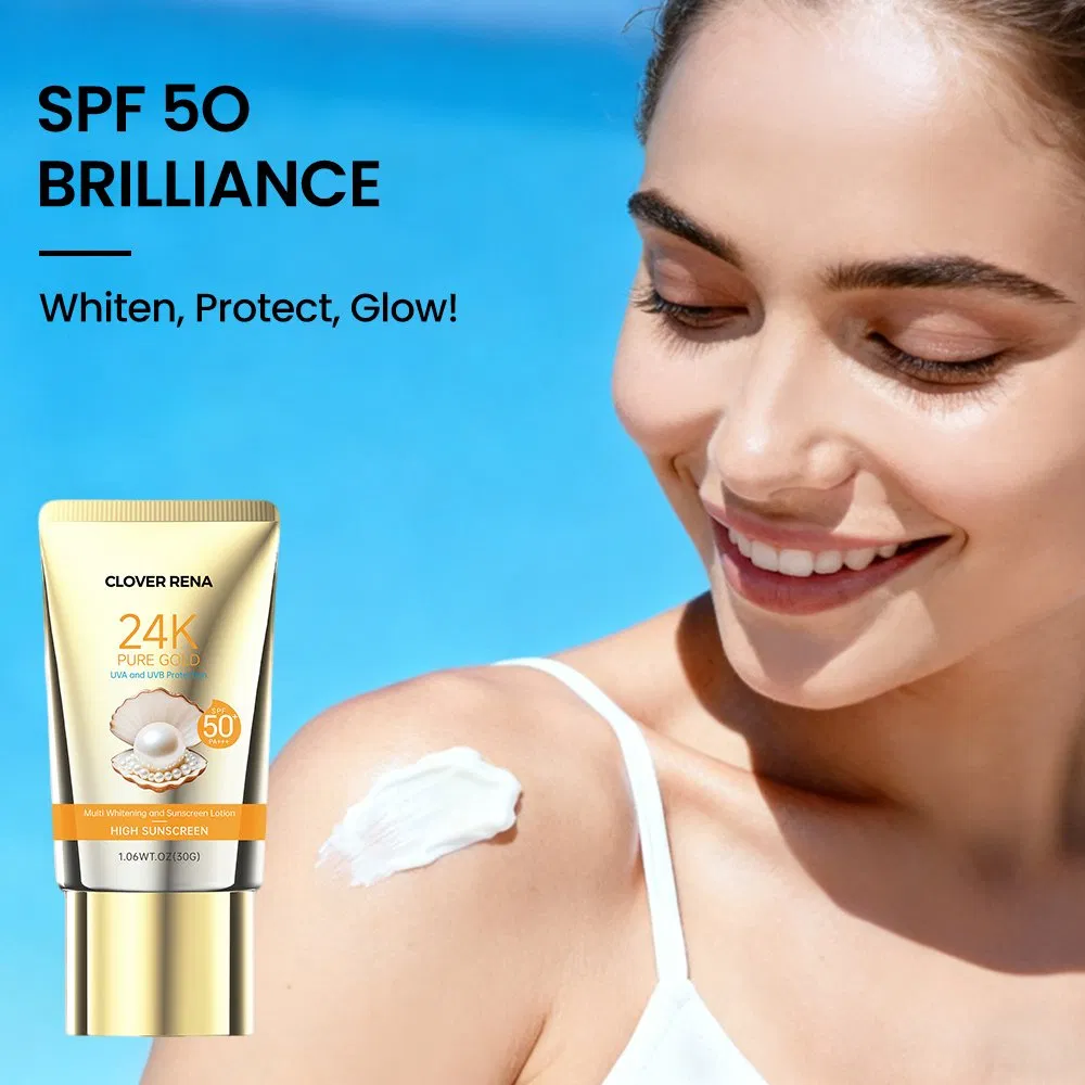 Private Label Mineral Natural Water Proof UVA UVB Broad Spectrum SPF 50 Sunscreen Lotion Face Sunscreen for Sensitive Skin