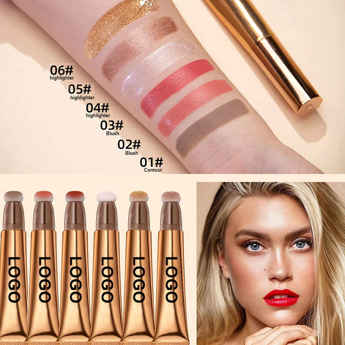 Многофункциональный хайлайтер-ручка для контуринга с аппликатором