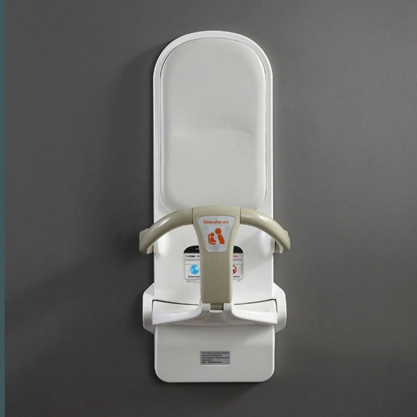 Baby Chair with Soft Back Cushion Wall-Mounted Chair with Safety for Airport