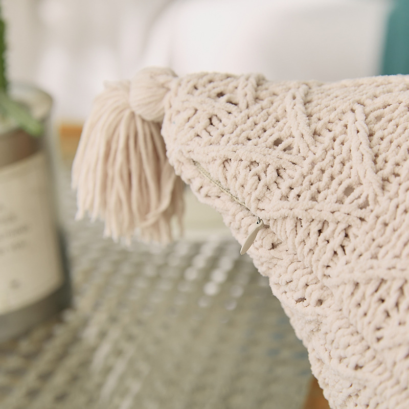 Knitted Tassels Outdoor Throw Pillow Covers Luxury Modern Pillowcases