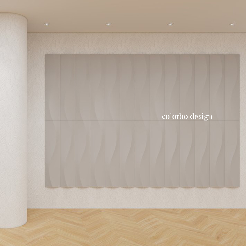 Quadrate Wave Pattern Acoustic Wall Panels for Sound Absorption and Decoration