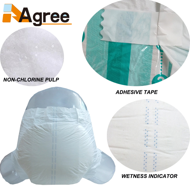 Premium Soft-Woven Adult Diaper with PE Backsheet, Model No.: Medinaps