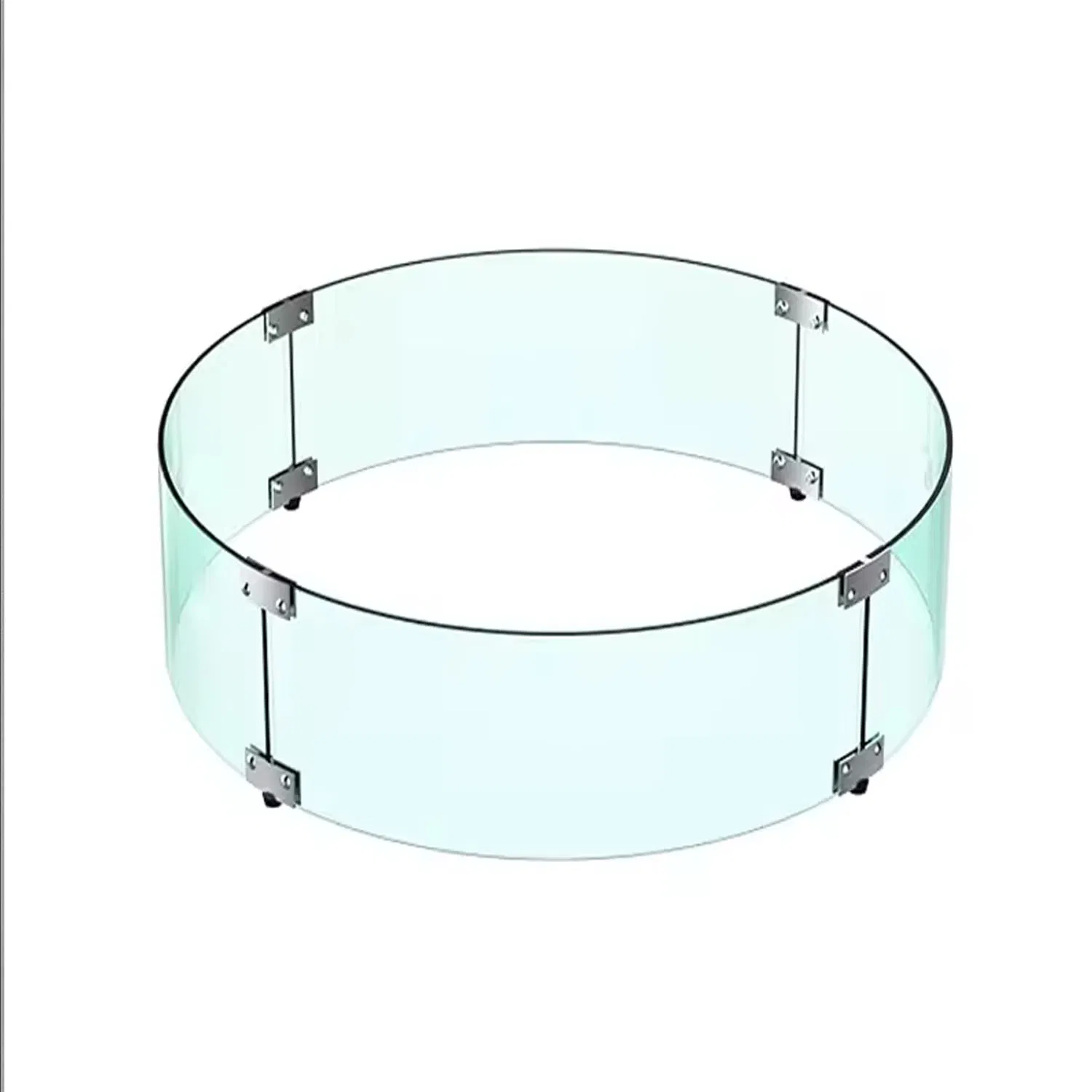 4/5mm Hot Bent/Bending Tempered Round/ Square Safety Fireplace Borosilicate Sheet Clear Ceramic Glass 3.3 Curved for BBQ Fire Pit Wind Guard