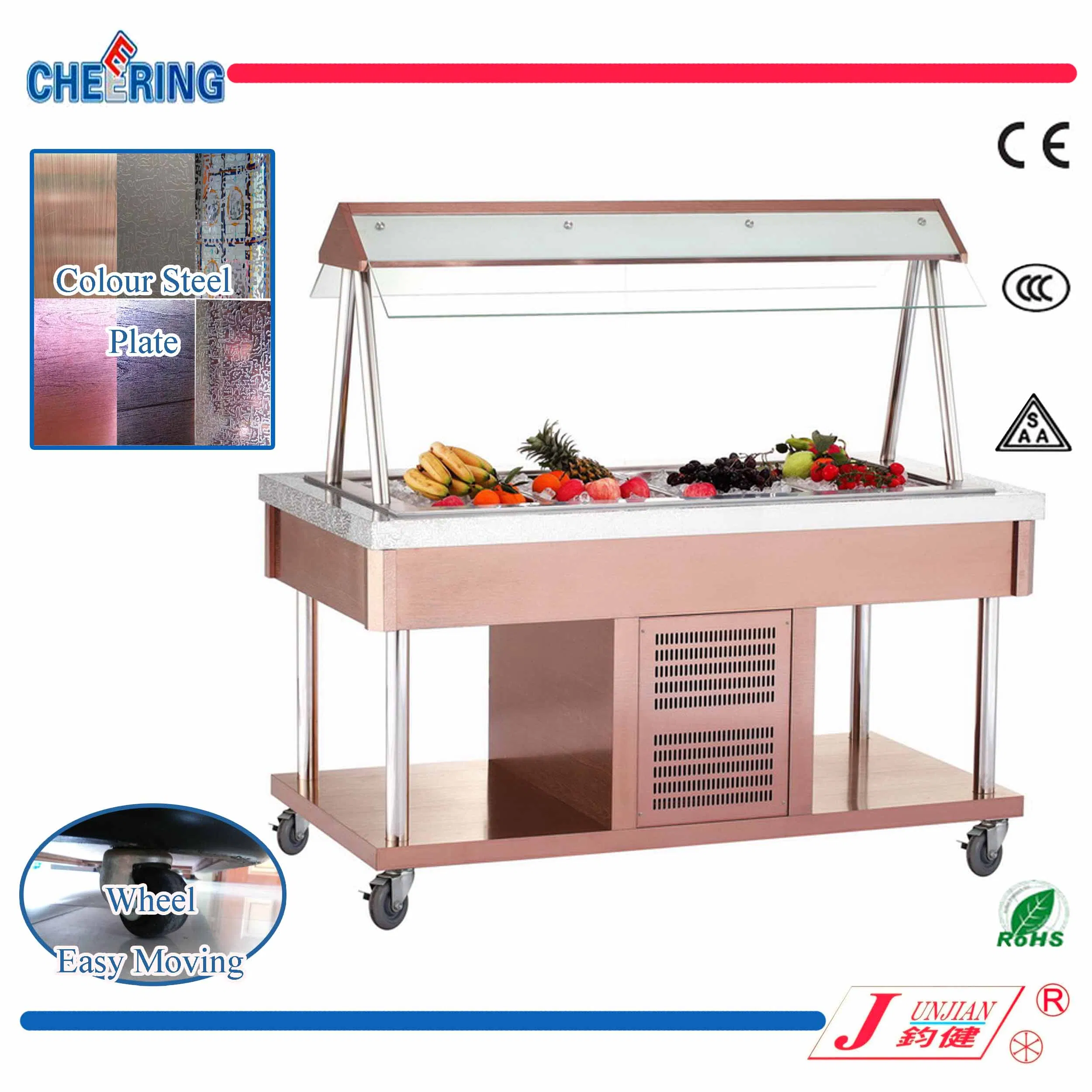 Cheering Marble Island Type Salad Bar Buffet Counter for Hotel Equipment