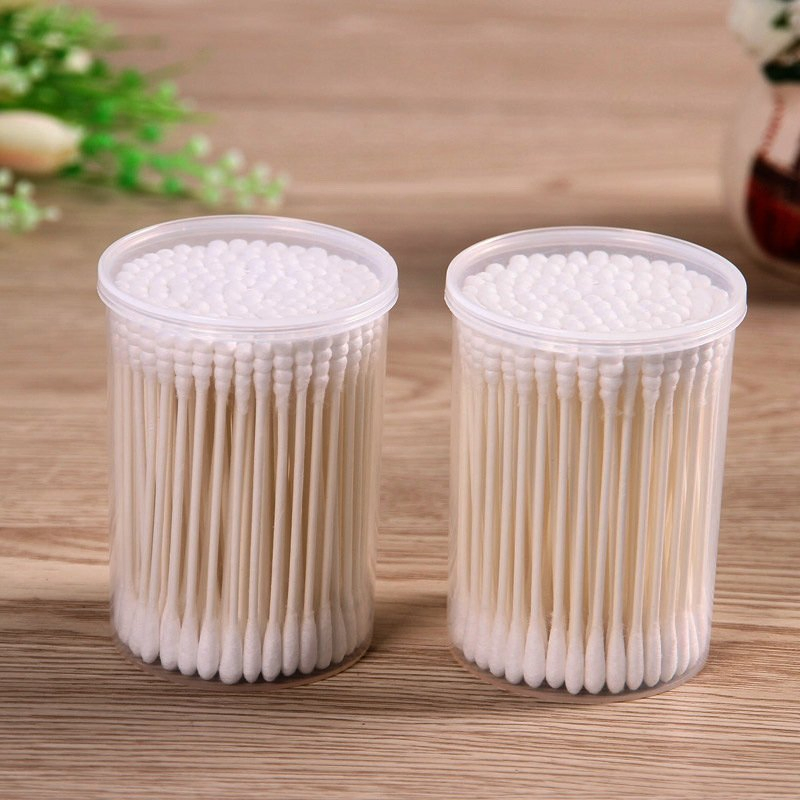 100 Count Double Round Thick Tips Biodegradable Cotton Buds for Ears