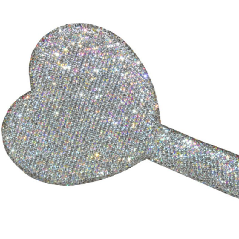Bling Rhinestone Heart Shaped Handheld Mirror