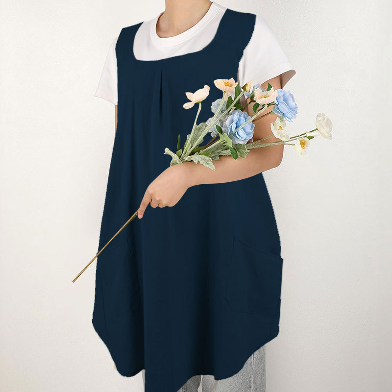 Japanese and Korean Style Painting Aprons, Women's Aprons, Cafe and Bookstore Work Aprons