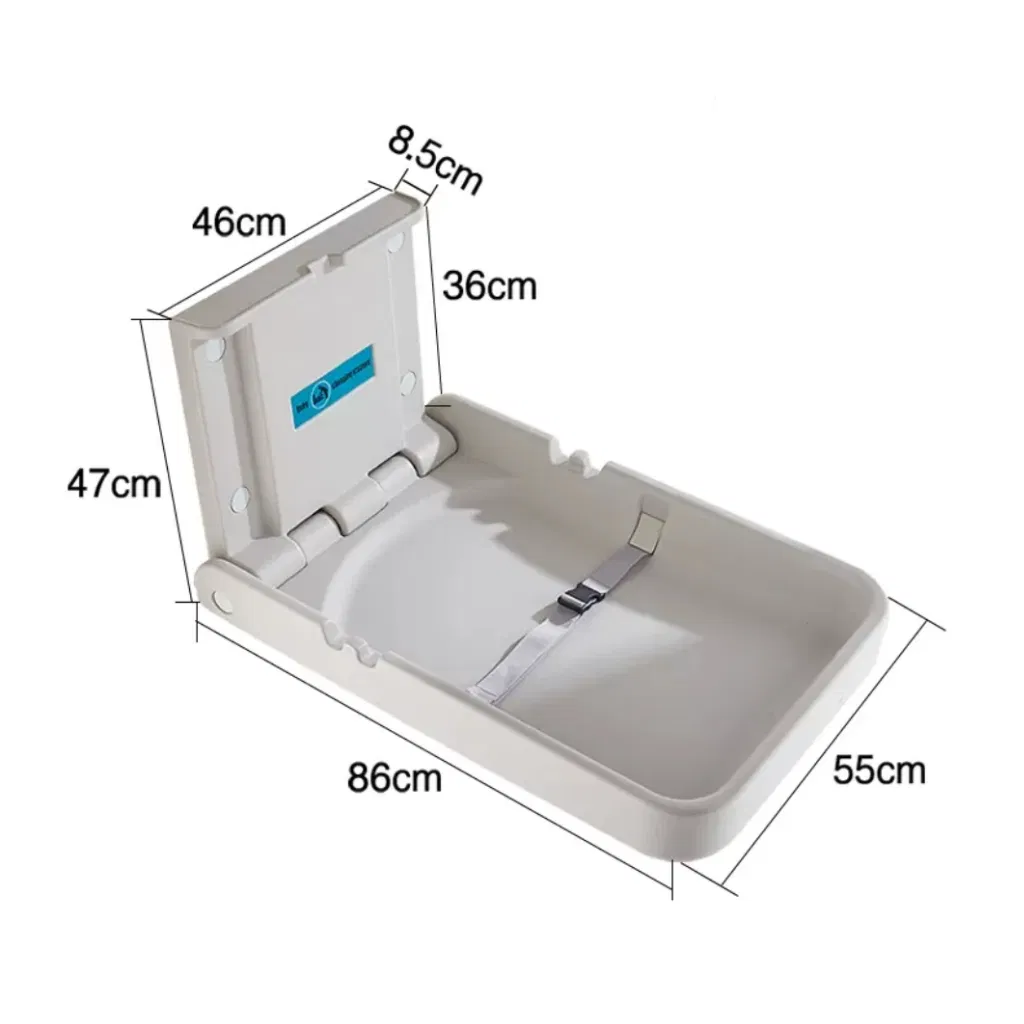 Vertical Version Baby Station Wall Diaper Changer Station with Safety Strap