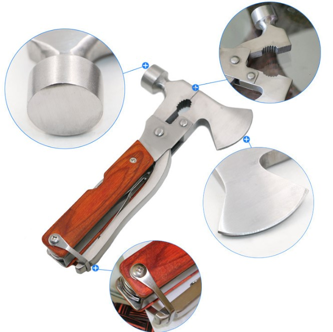 Stainless Steel Multi-Purpose Hatchet Hammer Wood Handle OEM Customizable
