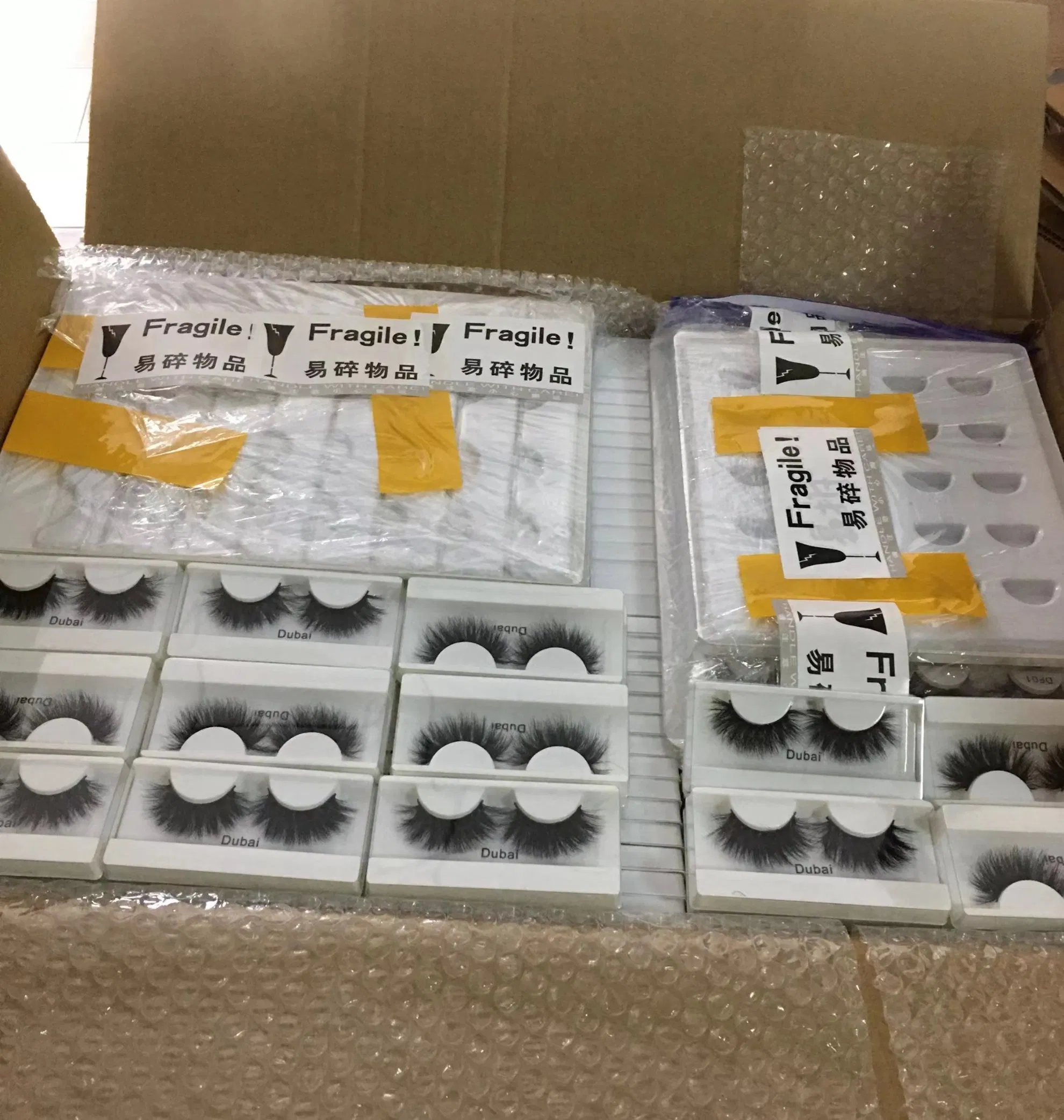 Wholesale Custom Own Brand 3D Silk 5D Super Fluffy Faux Mink Lashes Synthetic Silk Fiber Eyelashes Faux Mink Eyelashes