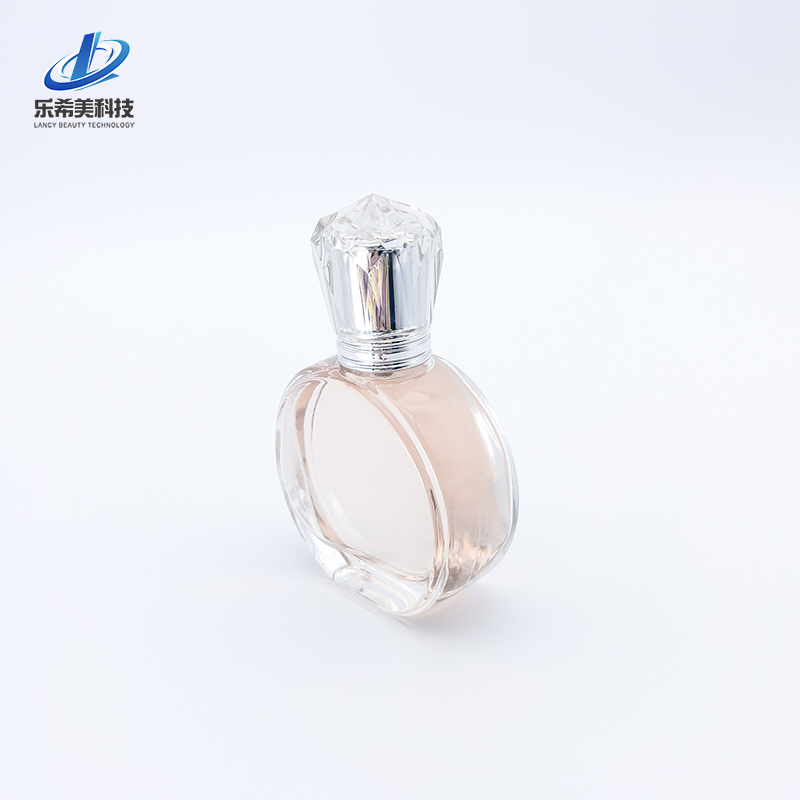 80ml Glass Perfume Bottle Square-Shaped No Screw Bottleneck Sealed with Crimped Sprayer Cosmetic Packaging Mist Pump Sprayer Empty
