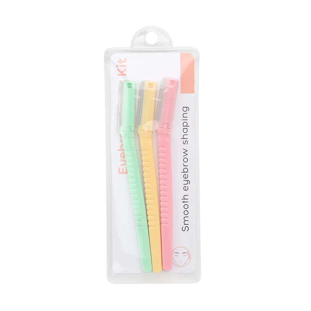 New Arrival Eyebrow Razor Kit with Soft Clear Plastic Pouch Professional Eyebrow Trimmer Shaper Kit