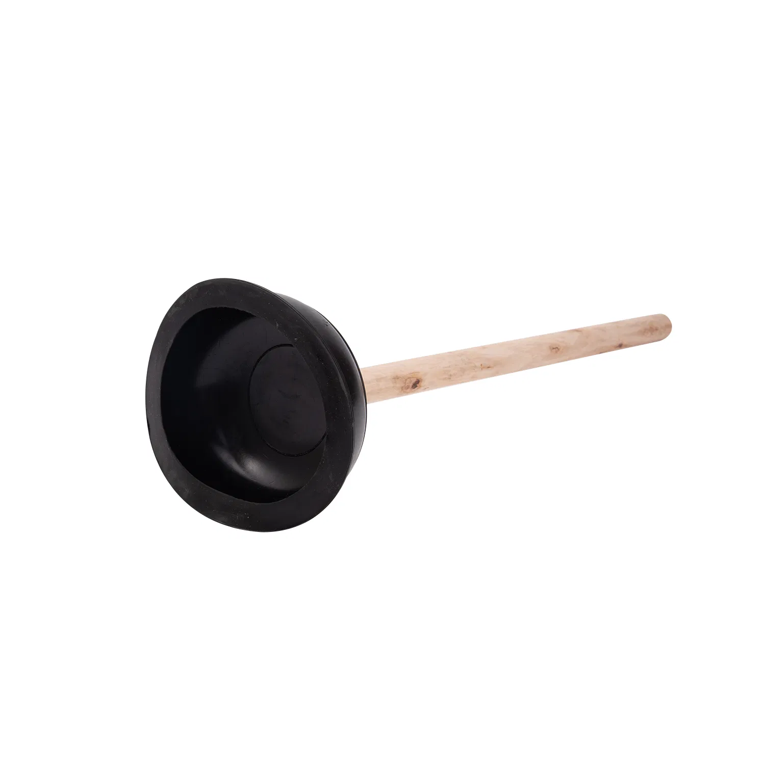 Wooden Handle Leather Toilet Unclogging Device Through Rubber Toilet Plunger