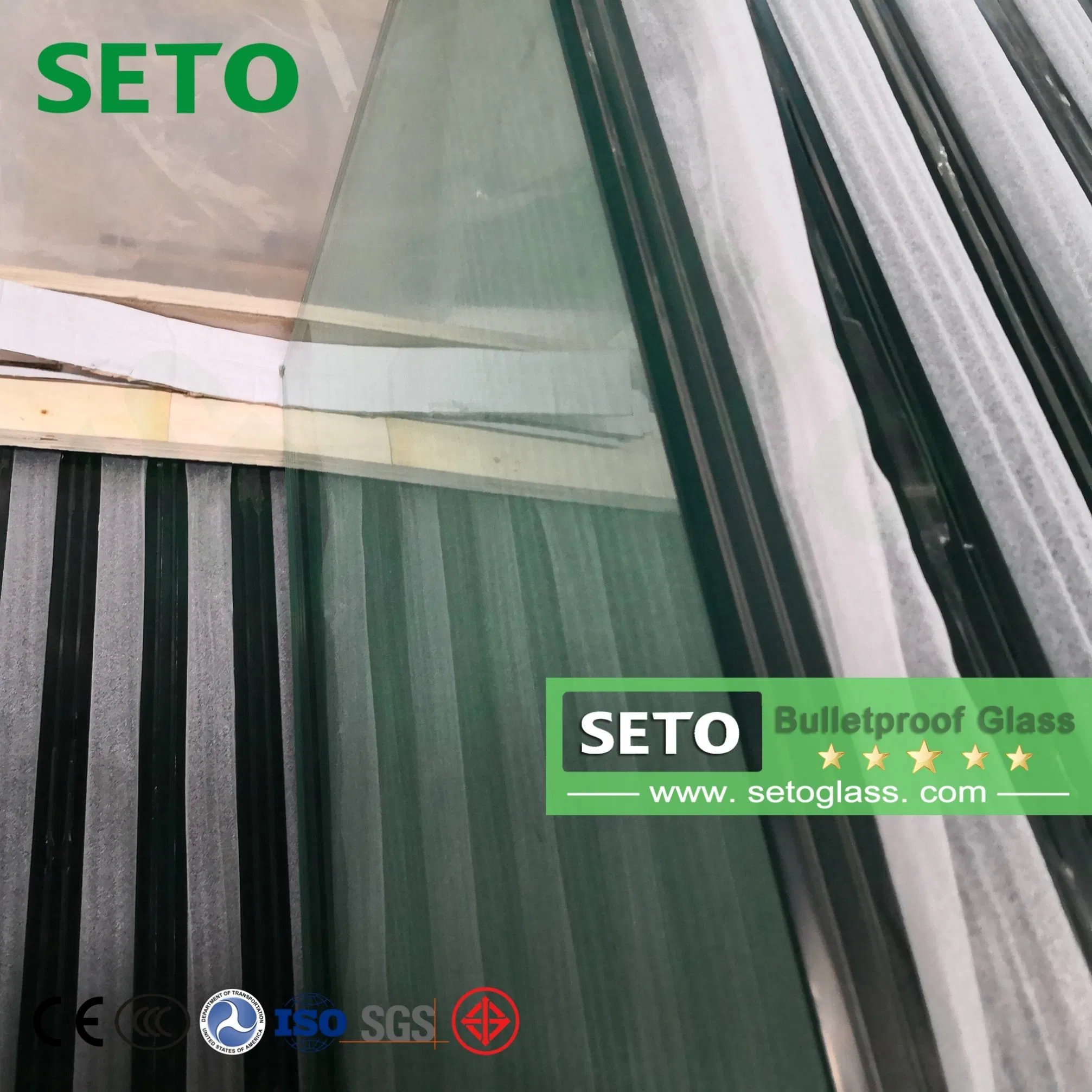 21mm 26mm 41mm 71mm 98mm Factory Customized Ultra Clear Bulletproof Glass for Building Door Window Partition