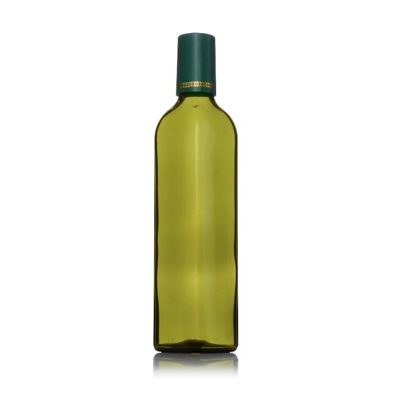 Square Dark Green Empty Glass Sesame Oil Bottle Cooking Oil Bottle with Aluminum Cap
