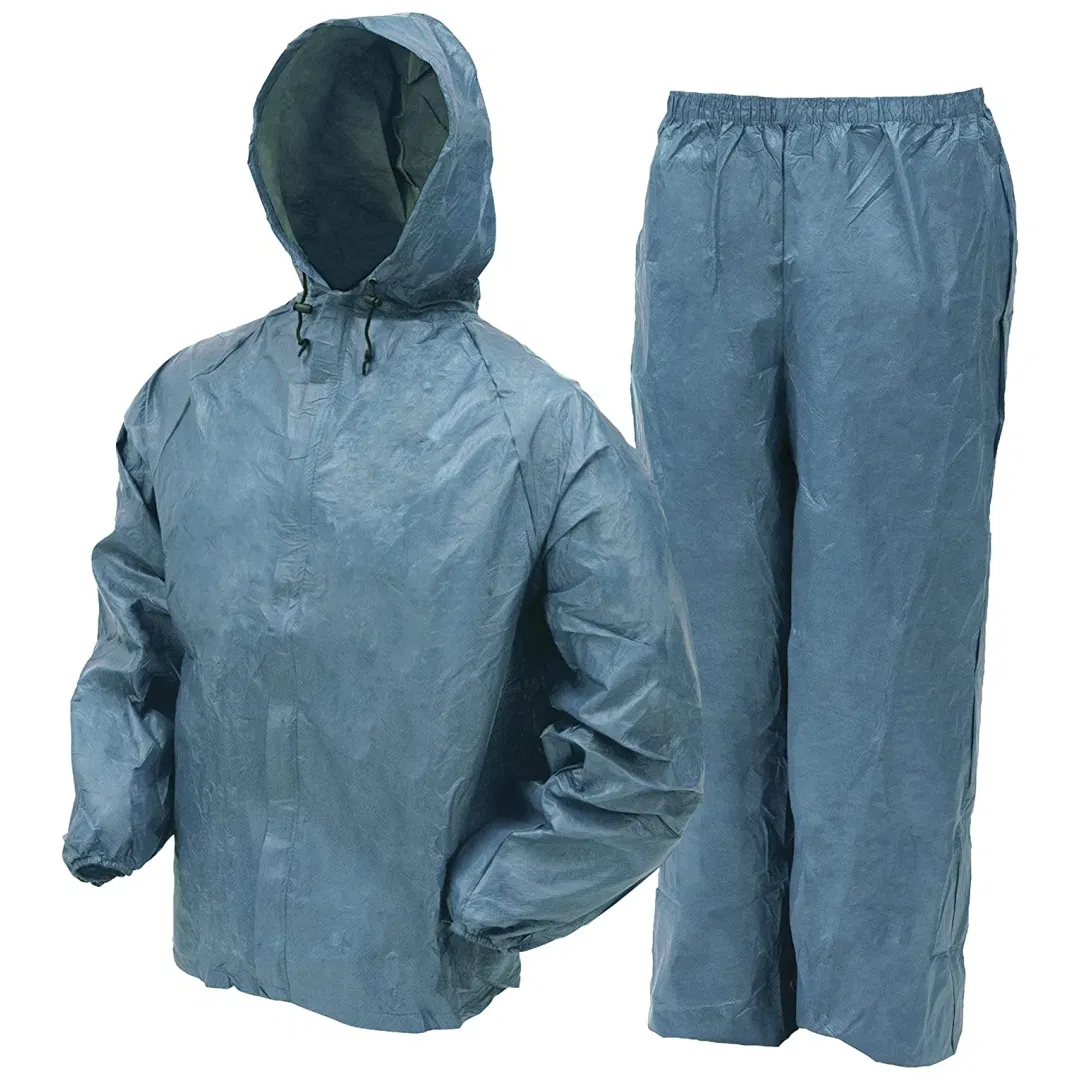 Lightweight Green Custom Logo Waterproof Rain Suit Rain Jacket Raincoat Workwear