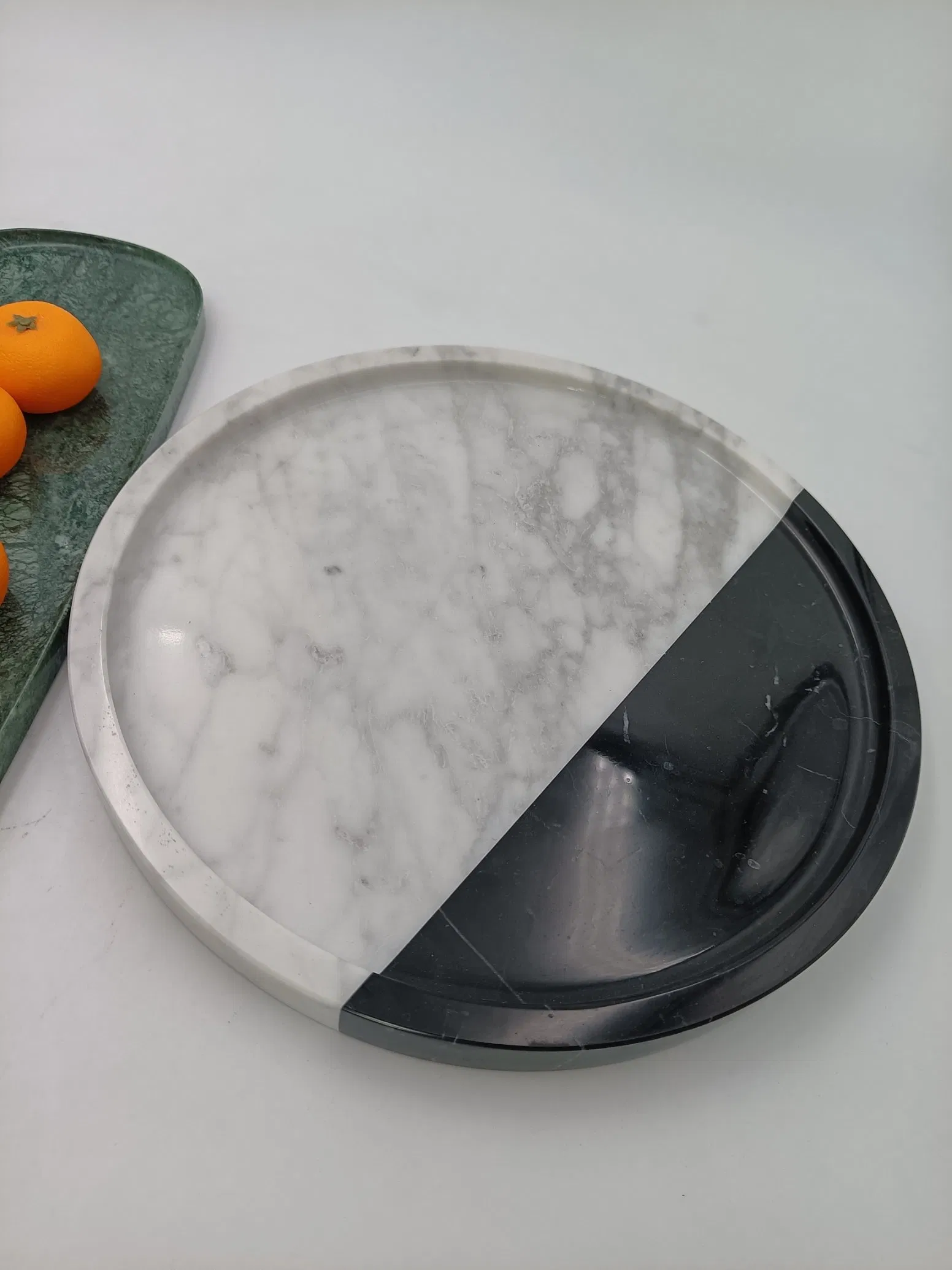 Natural Stone Marble Fruit Trays Fruit Plate for Home Decoration