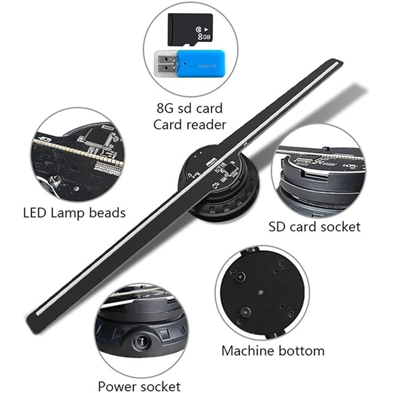 42cm APP-Control 3D LED Holographic Fan 3D Hologram Projector for Indoor