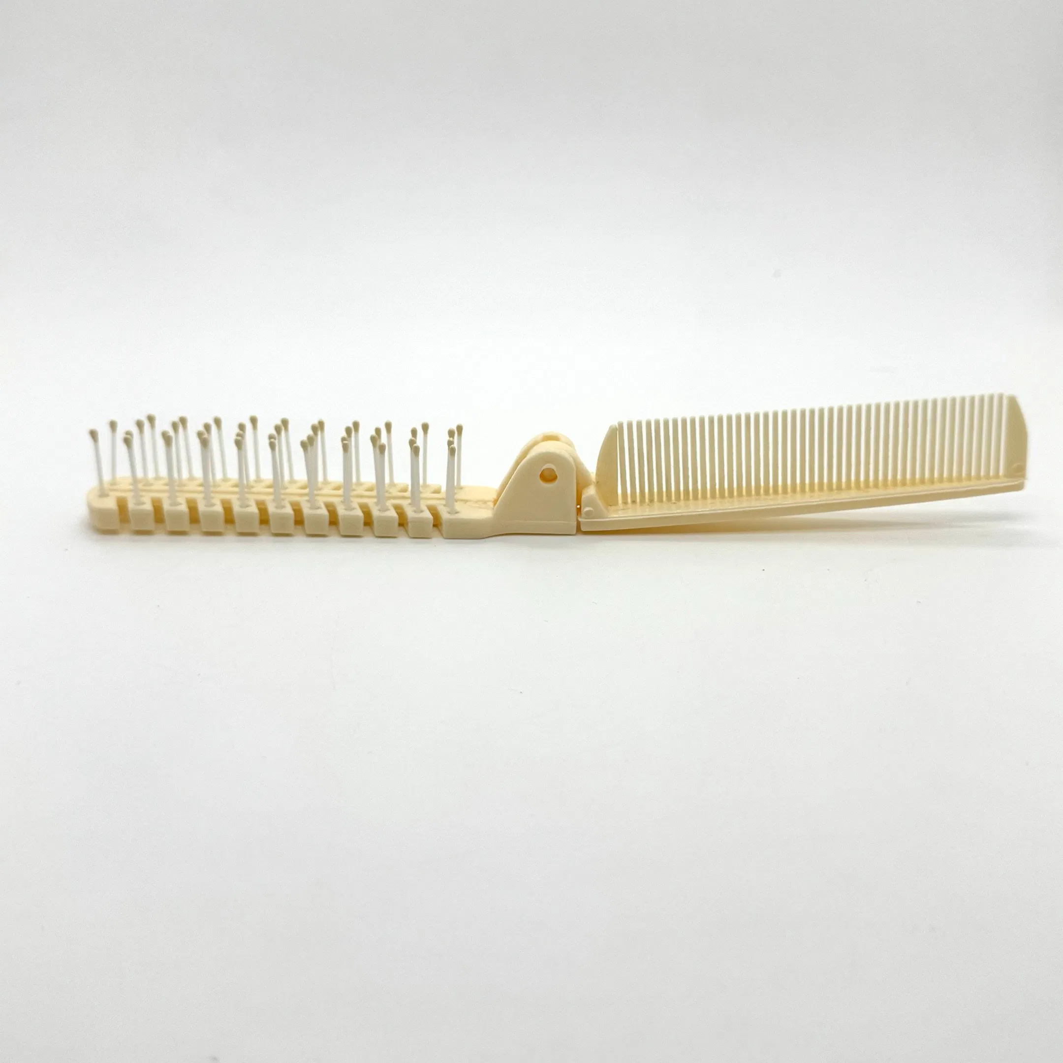 Beige Plastic Double Toothed Folding Comb 07