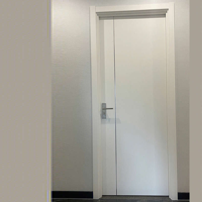 Factory Wholesale Furniture Light Apricot Grey Secret PVC Main Woooden Haf Interior Bedroom Front Timber Hidden Doors - Simple Waves for Any Room