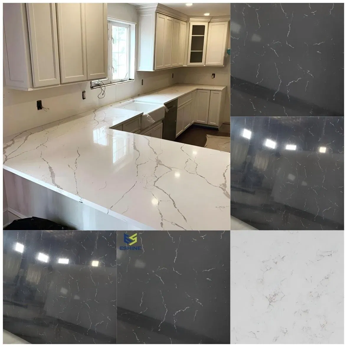 Top Quality Sintered Stone Granite Stone Slab Imitation Stone Granite Construction & Decoration Tile Stone Granite Slab Artificial Countertop Calacatta Quartz