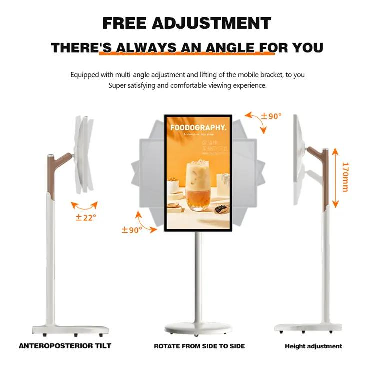 27 32 Inch Android System Stand by Me TV in-Cell Touch Screen Gym Gaming Live Room Smart TV with Removable Scroll Wheels