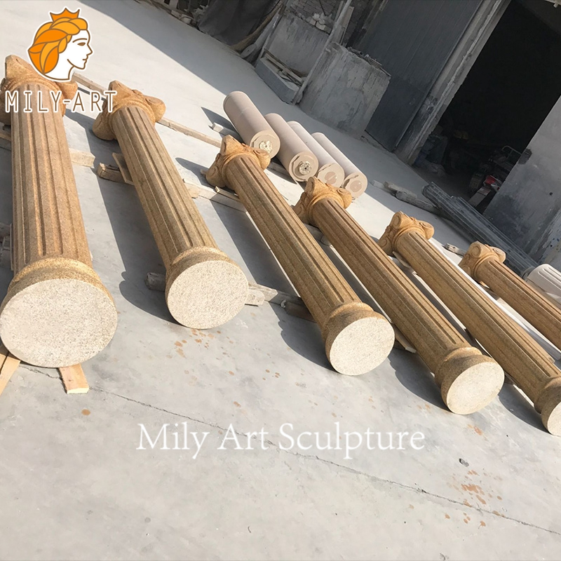 Outdoor Decoration Hand Carved Stone Marble Columns