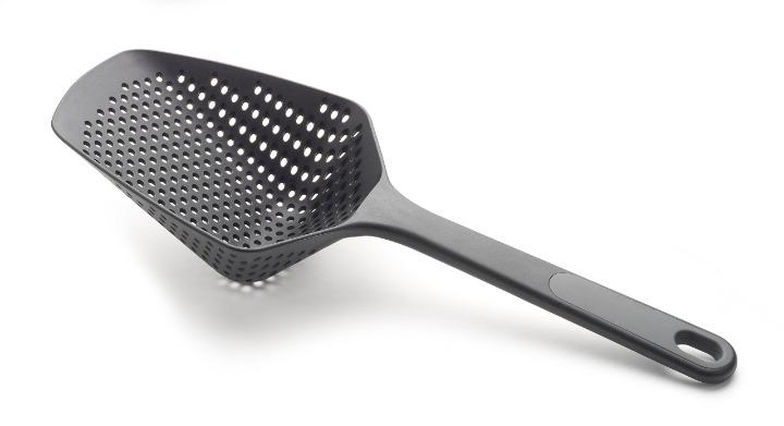 Black Large Pasta Scoop Colander Spoon Strainer Serve Heat Resistant Drainer