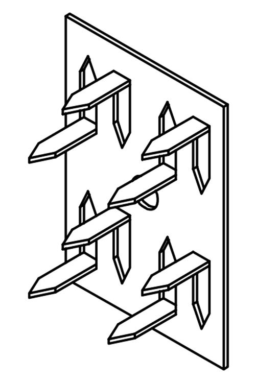 Galvanized Steel 8-Pin Impaling Clips for Acoustical Panels