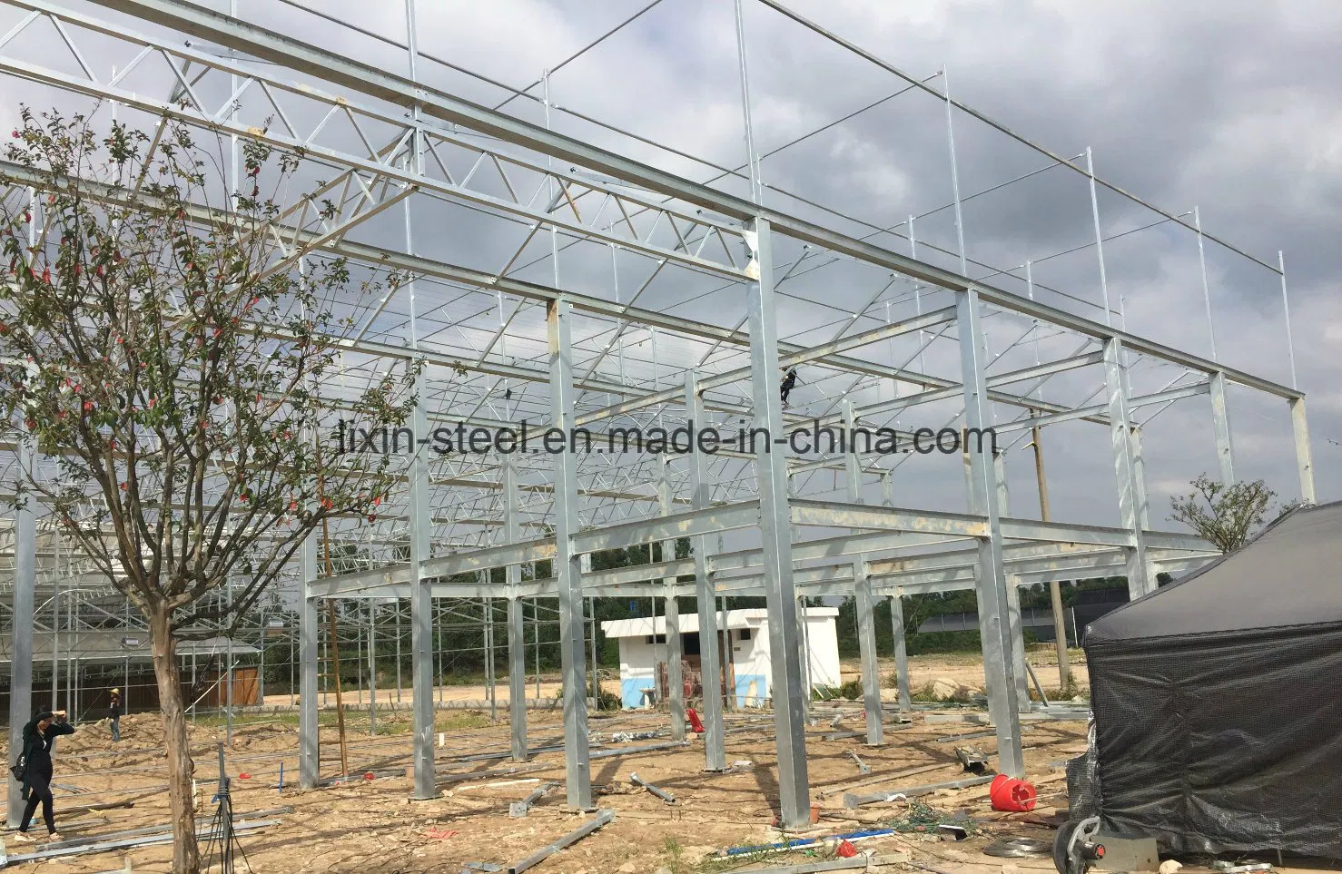 Prefabricated Flower Vegetable Steel Frame Green House Metal Garden Shed