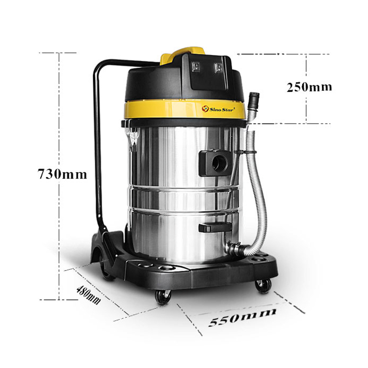 Factory Direct Sale High Quality Waterproof 70L 2000W Wet Dry Warehouse Outdoor Vacuum Cleaner Heavy Duty